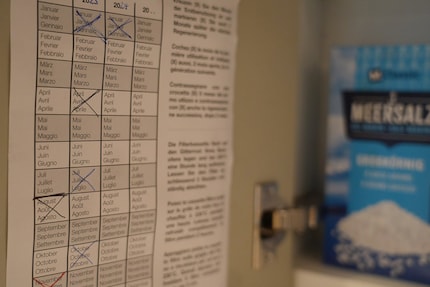 Kantoorplan voor volwassenen: Elke drie maanden wordt er een kruisje aan de muur van de kast gehangen.
