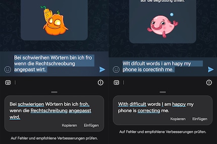 Samsung's AI corrects typos and spelling at the touch of a button.