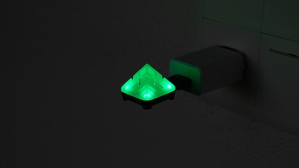 If the LED lights up green, the air’s good.