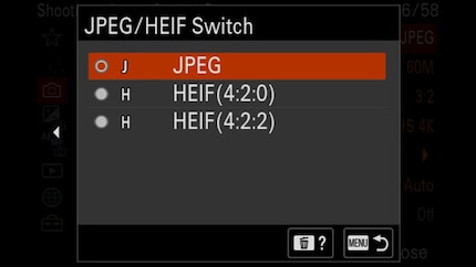 Naast RAW en JPG kun je met nieuwe camera's ook opnamen maken in HEIF. Dit formaat heeft een kleurdiepte van minimaal 10 bit (RAW: tot 16 bit, JPG: 8 bit). Het wordt echter niet overal ondersteund.