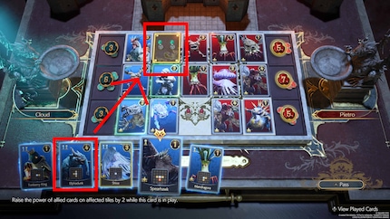 Some cards, such as the «Elphadunk», score a lot of points and conquer many fields. «However, I can only play Elphadunk» on doubly developed fields (symbol at the top left of the card).