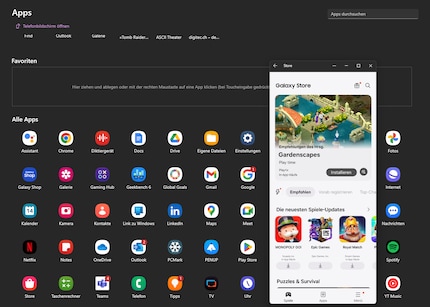 The apps open in portrait format windows.