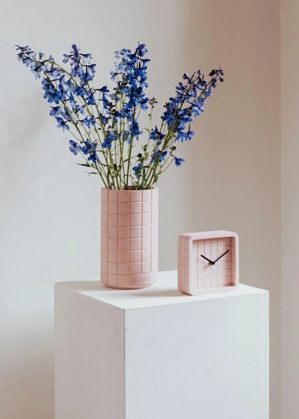 Chequered chic: the subtle lines emphasise the otherwise rather simple vase shape.