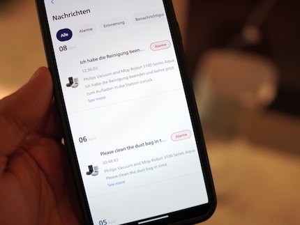 Most of the app is in German, but some of it has not been translated from English.