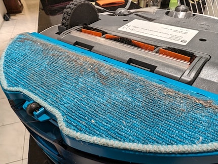Not a good solution: If the mop stays on when I'm just vacuuming, it still collects dust and dirt.