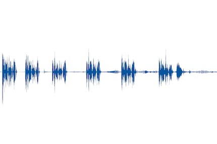 De golfvorm met het aura-effect is vlak en piekt maximaal op -12db.