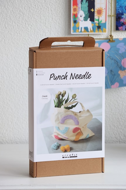 Simply packaged: the punch needle DIY kit from Creative Company.