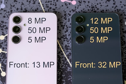 De camera's zijn goed, maar verschillen alleen in theorie. Links de Samsung Galaxy A35.