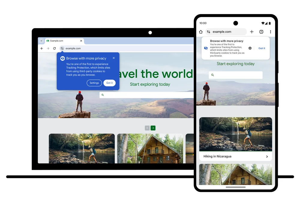 A tiny pop-up will inform you as soon as Private Tracking is available in your browser.