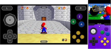 Je kunt de delta-emulator zowel horizontaal als verticaal bedienen. Ik vind de verticale stand prettiger.