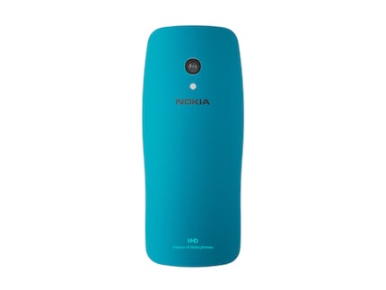 Back view of the blue variant of the new Nokia 3210.