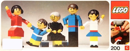 Zo zien de eerste Lego-figuren uit 1974 eruit.