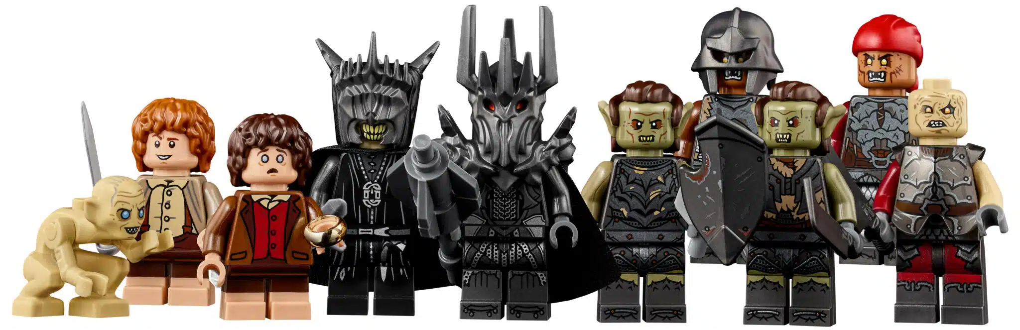 The ten LEGO figures included.
