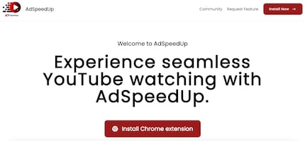 Je kunt de extensie ook openen vanaf de Ad Speedup website - maar dan word je doorverwezen naar de normale Chrome Webstore.