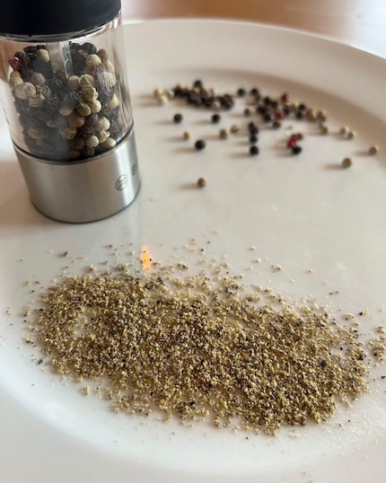 ....de peper is fijngemalen.