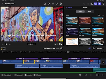 Final Cut Pro in the adapted version for iPad.
