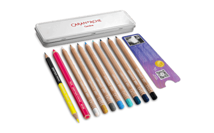 Het complete kleurenpalet van de creatieve set.