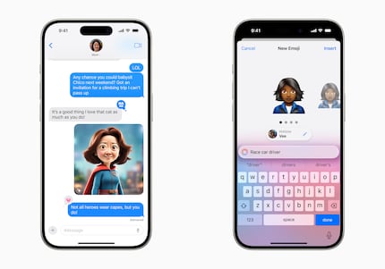 Genmoji's (rechts) en afbeeldingen uit de Image Playground (links) lijken meer op een leuke gimmick dan op een krachtig creatief hulpmiddel.