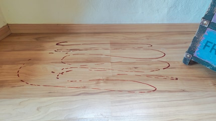 It’s as if our daughter had painted the floor with ketchup. But it was me.