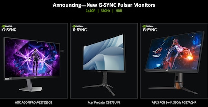 Die drei angekündigten Monitore mit dem neuen Chip.