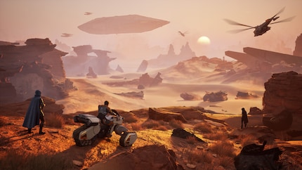La planète désertique est immense.