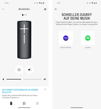 The app also allows you to control your streaming services – on Android it’s Amazon Music and Spotify.