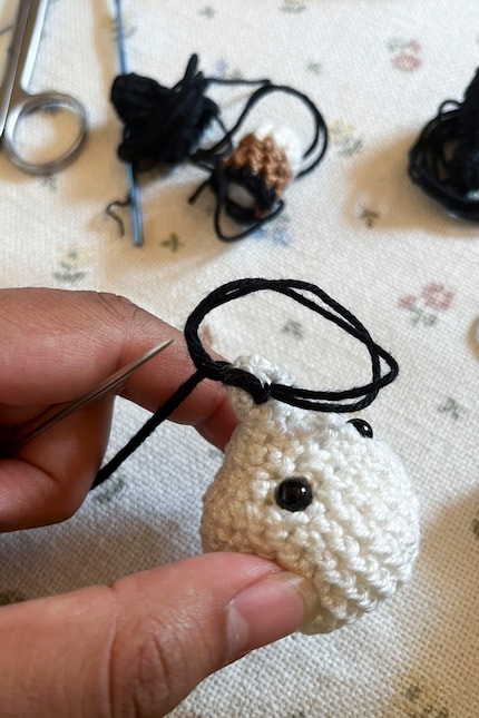 The nose embroidered ...