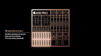 The Neural Engine of the A18 Pro is almost as fast as that of the M4 (38 TOPS) at 35 TOPS.