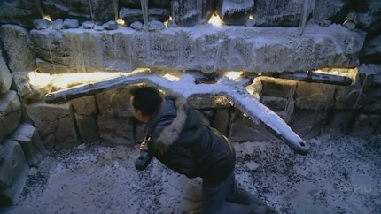 Ben moves the island through space and time with this frozen wheel.