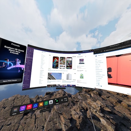 Ik kan een pc-desktop weergeven samen met verschillende VR-apps.