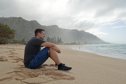 Me on Lost Beach, lost in thought.