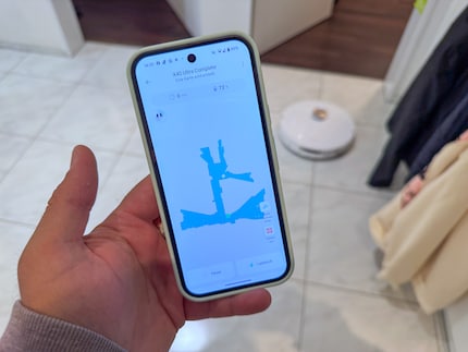 Je kunt direct in de app volgen hoe de robot je huis scant.