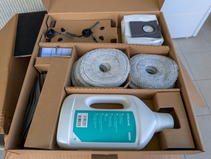 Voorbeeld: het grote accessoirepakket dat erbij zit.