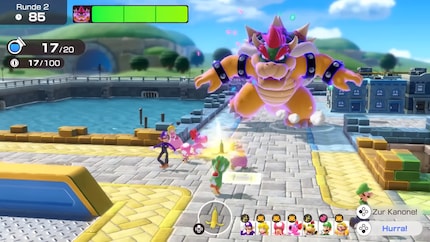 In Bowser Kaboom Squad, you throw bombs at Bowser alongside other players.