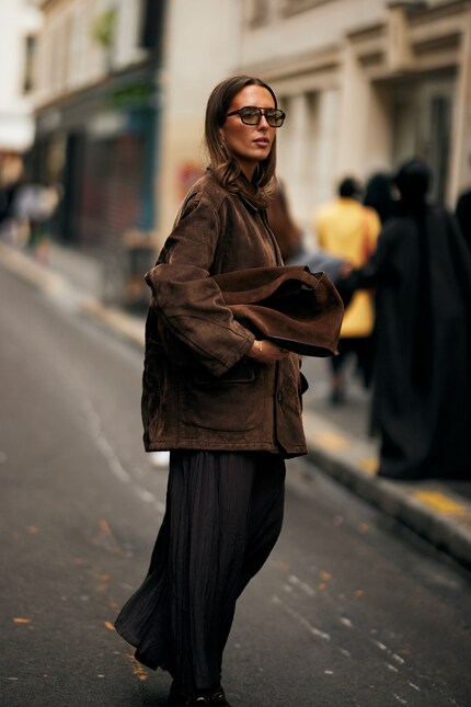 The warm brown creates a beautiful contrast to the one-dimensional black.