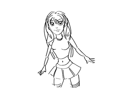 The sketch needs to be done with simple black lines. I did my best, I promise.