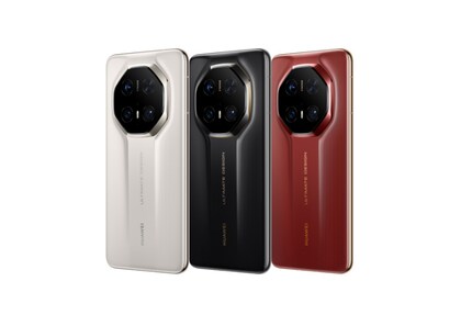 The Mate 70 RS clearly stands out visually from the other three models.