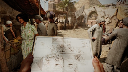 Das Tagebuch dient auch als Karte und muss dafür hervorgenommen werden, ohne dass das Spiel pausiert.