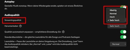If you have poor network coverage, you can have Spotify reduce the quality as needed.