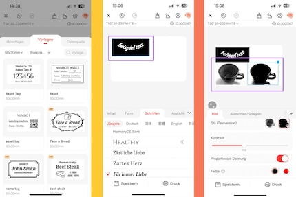 Für diese VIP-Vorlagen lohnt sich die Abomitgliedschaft keineswegs (links). Die Sammlung an Schriftarten mit besonderen Bezeichnungen ist gratis (Mitte). Bei der Bildbearbeitung musst du dich mit begrenzten Möglichkeiten zufriedengeben (rechts). 