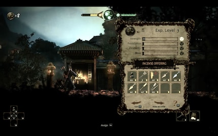 Dans les sanctuaires, je peux offrir des objets et les convertir en encens, la monnaie du jeu. Je ne sais pas pourquoi je ne ramasse pas l'encens tout de suite.
