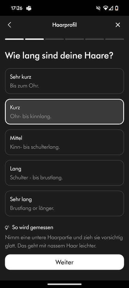 In de MyDyson app moet ik eerst ...