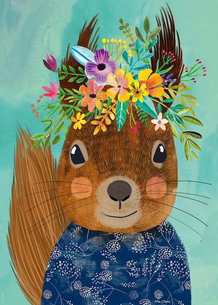 These puzzles feature cute animal designs by Spanish artist Mia Charro.