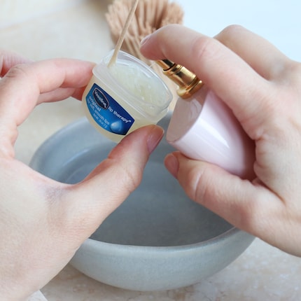 Add your perfume to the Vaseline...