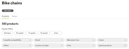 These are the filters for bike chains. They’re arranged in order of click frequency.