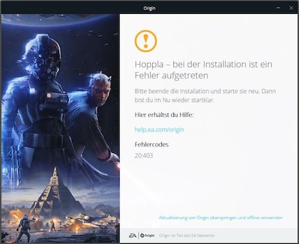 Er is een fout opgetreden. Stop de installatie en start deze opnieuw op.