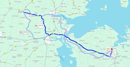 Die Strecke Billund–Odense ist vergleichbar mit Zürich–Bern.