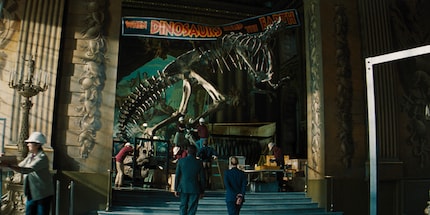 An obvious but beautiful homage to the famous scene from the first Jurassic Park film.