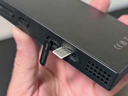 The Zyxel router is the only one with a card slot on the outside, so I can change its SIM card quickly.