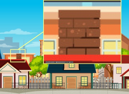 Voici à quoi ressemble un fichier de pixels lorsque je l'agrandis. La grille est clairement visible.